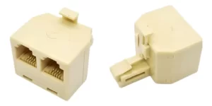 Adaptador Duplo 1 RJ11 Macho X 2 RJ11 Fêmea