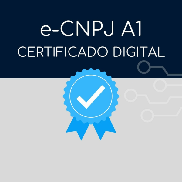 Certificado digital A1 PJ com duração de 1 ano.